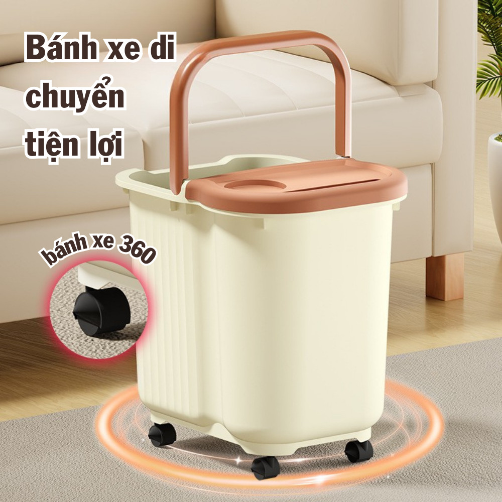 Chậu Ngâm Chân Thư Giãn Có Con Lăn Massage, Bồn Ngâm Chân Có Nắp Đựng Đồ, Bánh Xe Di Chuyển Tiện Lợi DINO