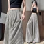 Retro Sọc Tencel Linen Phù Hợp Với Quần Nữ Thiết Kế Ice Silk Cotton Vải Lanh Quần Thẳng Thường Ngày Yamamoto Quần 5.12