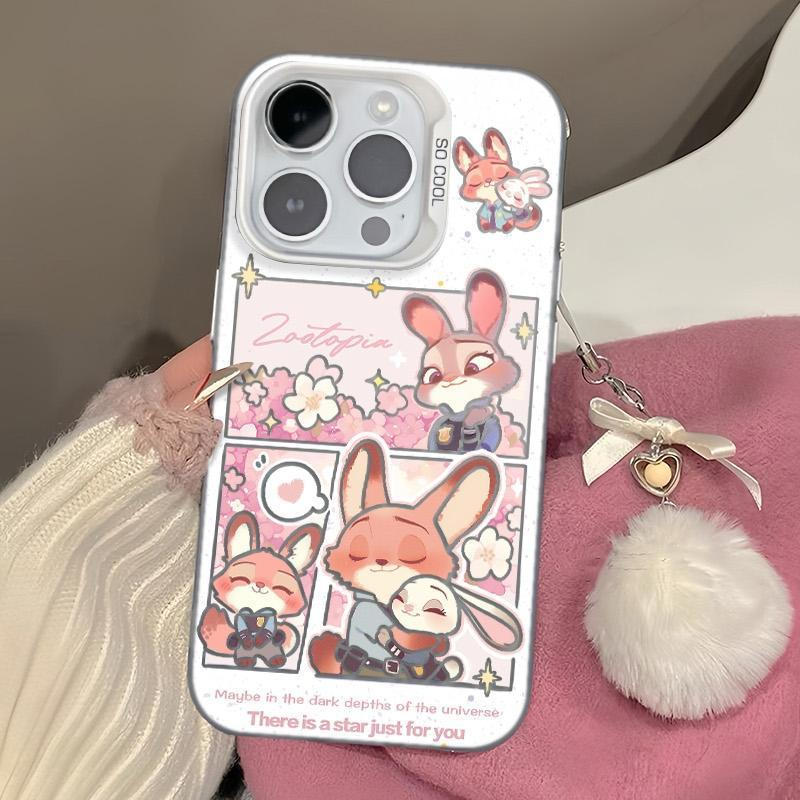 Ốp lưng Zootopia nhiều màu, phong cách dễ thương cho người yêu hoạt hình Disney cho iPhone 16 Pro Max, 11, 15 Pro Max, 1