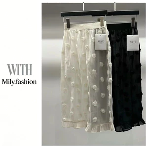 Milyfashion Váy Ren Cao Cấp Niche Phong Cách Mới Ba Chiều Hoa Co Giãn Eo Mông Rèm Quần Áo Nữ