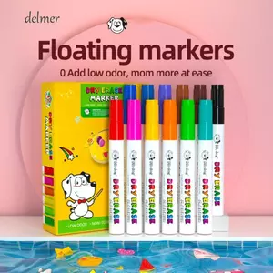 Bút vẽ nước thần kỳ DELMER, Bàn chải vẽ tranh nổi nước không mùi, 4 / 8 / 12 màu An toàn Bút màu nước Graffiti đầy màu sắc thú vị Trẻ em