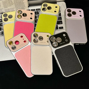 Ốp Điện Thoại Da Cửa Sổ Lớn Cho IPhone 17 / 16 / 15 / 14 / 13 Pro Max Plus Màu Sắc Cao Cấp Có Bảo Vệ Ống Kính Và Chống Sốc