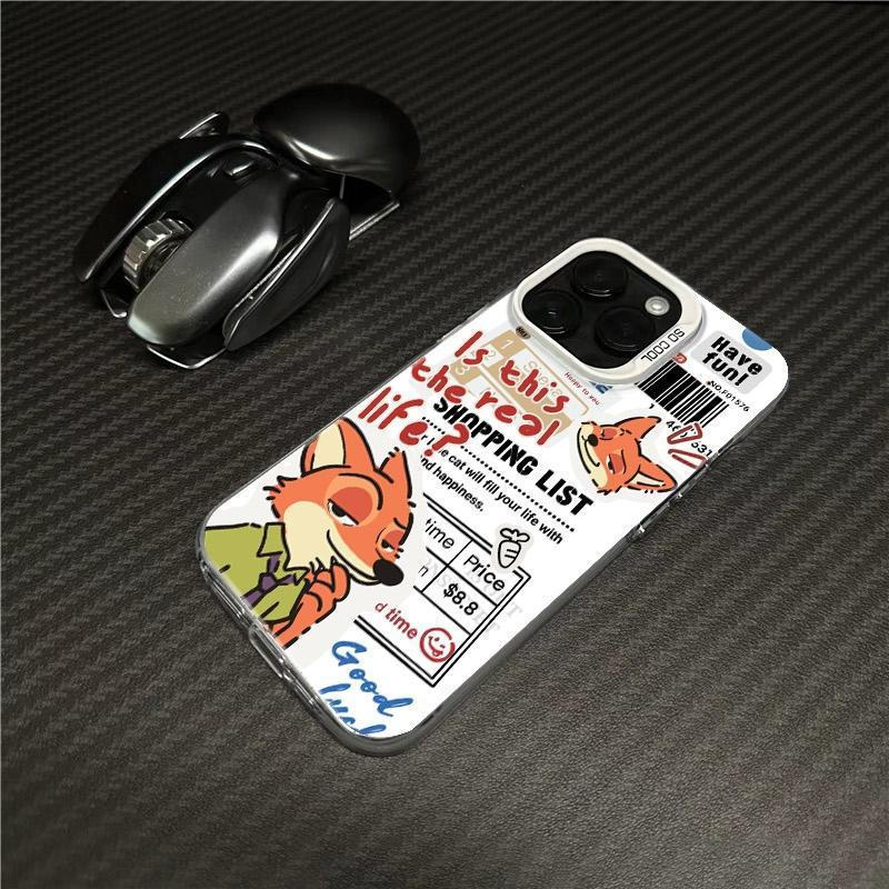 Ốp lưng trong suốt họa tiết Judy Nick, chống va đập bảo vệ toàn diện Bảo Vệ Camera Cấp iPhone 17/16/15/14/13/12/11 Max