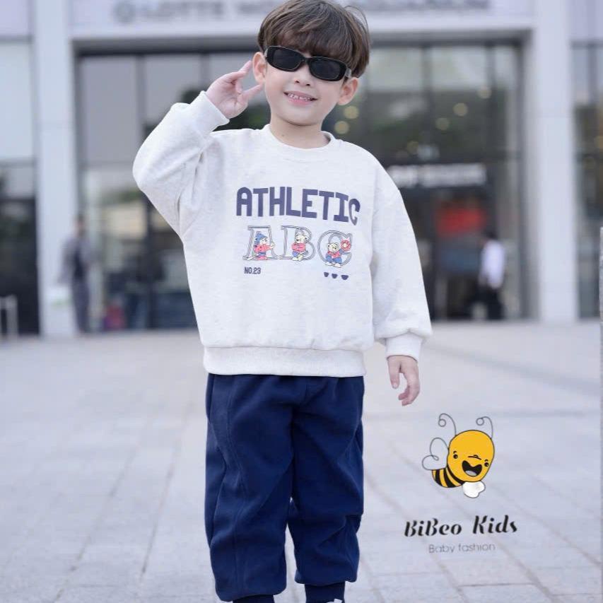 [BiBeo Kids] Bộ quần áo THỂ THAO THU ĐÔNG ATHLETIC cho bé trai, Bộ quần áo thu đông dài tay cho bé