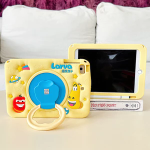 Ốp Lưng Dễ Thương Hoạt Hình Vui Nhộn Họa Tiết Ấu Trùng Cho Air Mini 1 2 3 4 5 6 7 IPad 5 6 7 8 9 10th 11 12 A16 A19 10.9 "Pro9.7 Pro10.5 10.2" Pro11 Pro 11 M4 M5 Dây Sling