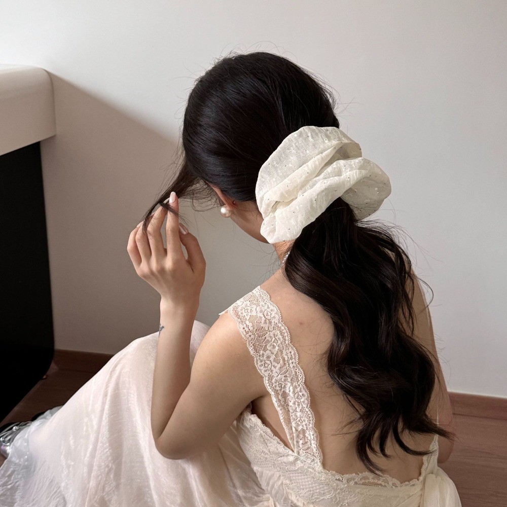 Hululu / Gypsophila Nóng Kim Cương Scrunchy Dây Buộc Tóc Cao Cấp Sang Trọng Tất Cả Trận Đấu Đuôi Ngựa Dây Buộc Tóc Phụ Kiện Tóc Dây Cao Su