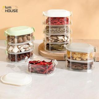 PlumHOUSE Hộp Bảo Quản Gia Vị Nhà Bếp Hành Gừng Tỏi Tươi Hộp Bảo Quản Thực Phẩm Nhiều Lớp Niêm Phong Chống Ẩm Bình Đựng Gia Đình VN