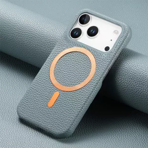 Lychee Grain PC + TPU Sạc Từ Tính Ốp lưng IPhone Air 17 16 15 124 13 12 Pro Max PIus Ốp Lưng Chống Sốc