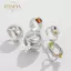 PNPIA- 5 Chiếc Vintage Kim Loại Không Đều Nhẫn Tròn Lớn Cho Nữ Nhiều Màu Sắc Kim Cương Giả Mở Nhẫn Trang Sức Thời Trang Phụ Kiện Quà Tặng