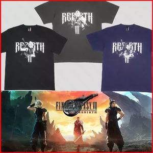 YB1 Final Fantasy FF7RB Cloud Strife Zack Fair Sephiroth Cosplay vải 3D mùa hè Áo thun Anime tay ngắn hàng đầu BY1