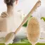 Luckyew Phòng Tắm Body Bàn Chải Tay Cầm Dài Tắm Lông Tự Nhiên Bàn Chải Tẩy Tế Bào Chết Massage Có Tay Cầm Bằng Gỗ Chải Khô Tắm Dụng Cụ TQ