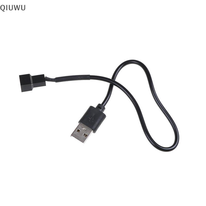 QIUWU USB 2.0 Cáp chuyển đổi đầu nối 3 chân sang 3 chân / 4 chân cho quạt PC máy tính 5V.