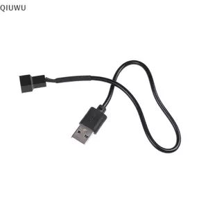 QIUWU USB 2.0 Cáp chuyển đổi đầu nối 3 chân sang 3 chân / 4 chân cho quạt PC máy tính 5V.