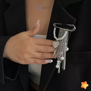 Mặt dây chuyền kim loại Trâm cài dài cho nữ Bộ đồ đính cườm thủ công Phụ kiện trang sức mới