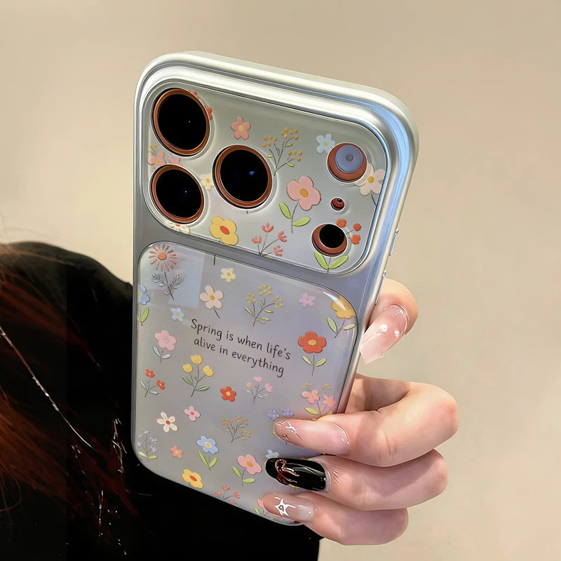 Tiếng Anh Toàn Màn Hình Hoa Nhiều Màu Sắc Thích Hợp Cho 16 / iPhone 17 Pro Ốp Điện Thoại IP15 Blu-ray 14 Lớn Windows 13 Trường Hợp 12
