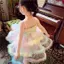 Váy đeo chéo trẻ em thời trang mùa hè phong cách mới dành cho bé gái Váy công chúa gạc cầu vồng