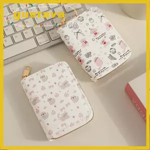 Túi Đựng Tiền GUSTAVA, Ví Đựng Tiền Xu Kitty Nơ, Da PU Túi Dung Tích Lớn Bé Gái Học Sinh