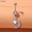 Bigapple Zircon Trái Tim Mặt Trăng Tòn Ten Bụng Nút Nhẫn Thép Không Gỉ Rốn Xuyên Trang Sức RDG