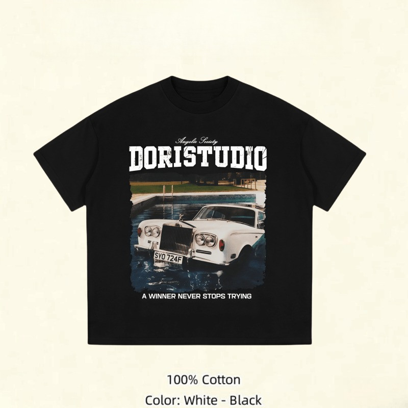 （Giao hàng 24h）Angela Áo thun Nữ "Por911" Unisex Form Rộng 220Gsm 100% Cotton Local Brand