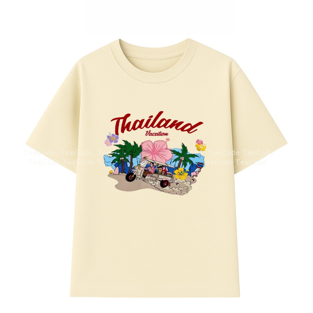 （Giao hàng 24h）Angela Áo Thun Việt Nam Du Lịch THÁI LAN 2025 In Chữ Hình Nam Nữ Unisex Cổ Tròn Hot Trend Local Brand