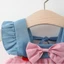 CATMALLER88 Áo Vest Trẻ Em, Đầm Nơ Ngọt Ngào Thêu Dâu Cho Bé Gái Mùa Hè, Đầm Công Chúa Không Tay Dễ Thương Quần Áo Trẻ Em