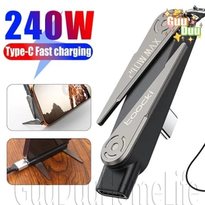 Bộ chuyển đổi Type-C 2 trong 1 - Giá đỡ điện thoại hợp kim kẽm - Giá đỡ sạc có thể gập lại - Bộ chuyển đổi sạc nhanh 240W - Cắm & Chạy, Xoay được - cho bàn văn phòng / Giao hàng miễn phí