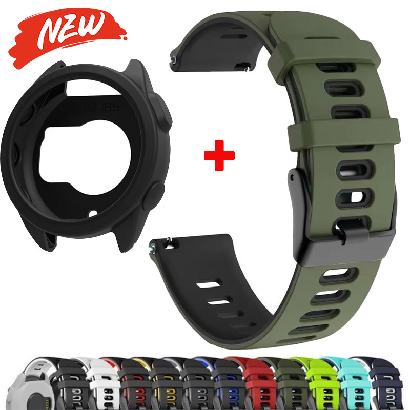 Ốp lưng silicon + dây đeo cho Garmin Forerunner 165 dây đeo đồng hồ thể thao mềm bảo vệ dây đeo đồng hồ