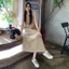 Váy rộng không tay cỡ lớn cho kỳ nghỉ bên bờ biển có túi lớn, váy dài chữ A kaki
