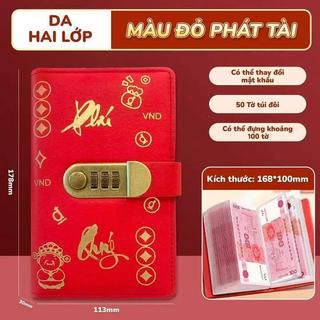 Sổ Tiết Kiệm Tiền có khóa số, Da PU Cao Cấp, 100 ngăn chống thấm nước,  lý tưởng giúp bé hình thành thói quen tiết kiệm.