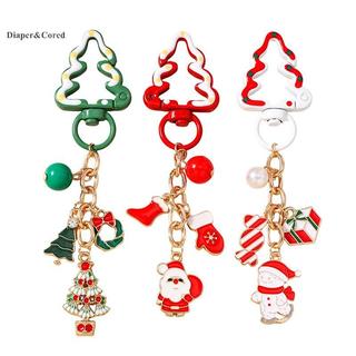 DIAPER & CORED Thời Trang Cây Giáng Sinh Móc Khóa Nữ Cô Gái Ông Già Noel Người Tuyết Móc Khóa Mặt Dây Chuyền Cho Túi Xách Trang Trí DIY Quà Tặng Năm Mới YTH