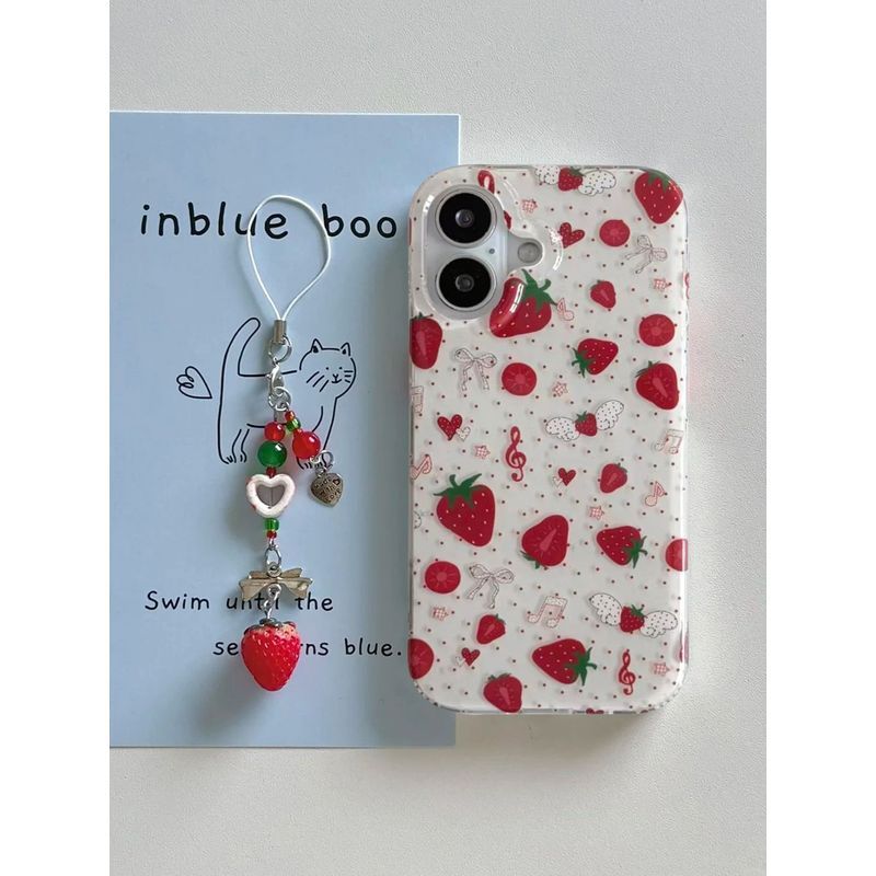Ins Style Niche Strawberry Notes Thích hợp cho vỏ điện thoại Apple 16 iPhone17promax / 15 / 14 / 13 / 12