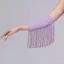 GAVESTO Latin Dance Viền Tay Áo, Màu Trơn Flash Tay Nữ, Khoan Di Động Kim Cương Giả Khiêu Vũ Latin Trang Phục Biểu Diễn Sân Khấu Tua Rua Găng Tay Lấp Lánh Nữ