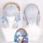 Tóc giả mô phỏng da đầu cho cosplay Kamisato Ayaka - Genshin Impact, kiểu tóc xoăn bím dài gift