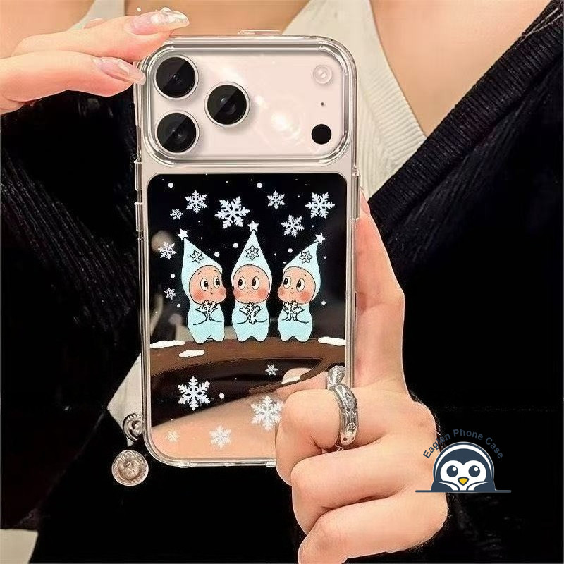 Ốp Điện Thoại Gương Tuyết Lấp Lánh Dễ Thương Cho Motorola Moto Edge 70 60 Fusion Plus 60S Pro X70 Air G100 G100S G86 G82 G77 G67 G57 Power G56 G52 G06 Vỏ Hoạt Hình Mùa Đông Ngộ nghĩnh Bìa Mềm