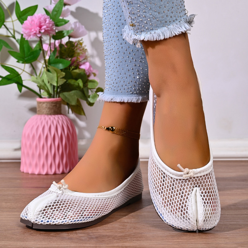 Atikota Giày sandal nữ lưới xẻ ngón, thoáng khí, đế mềm, thoải mái, thích hợp cho mùa hè.