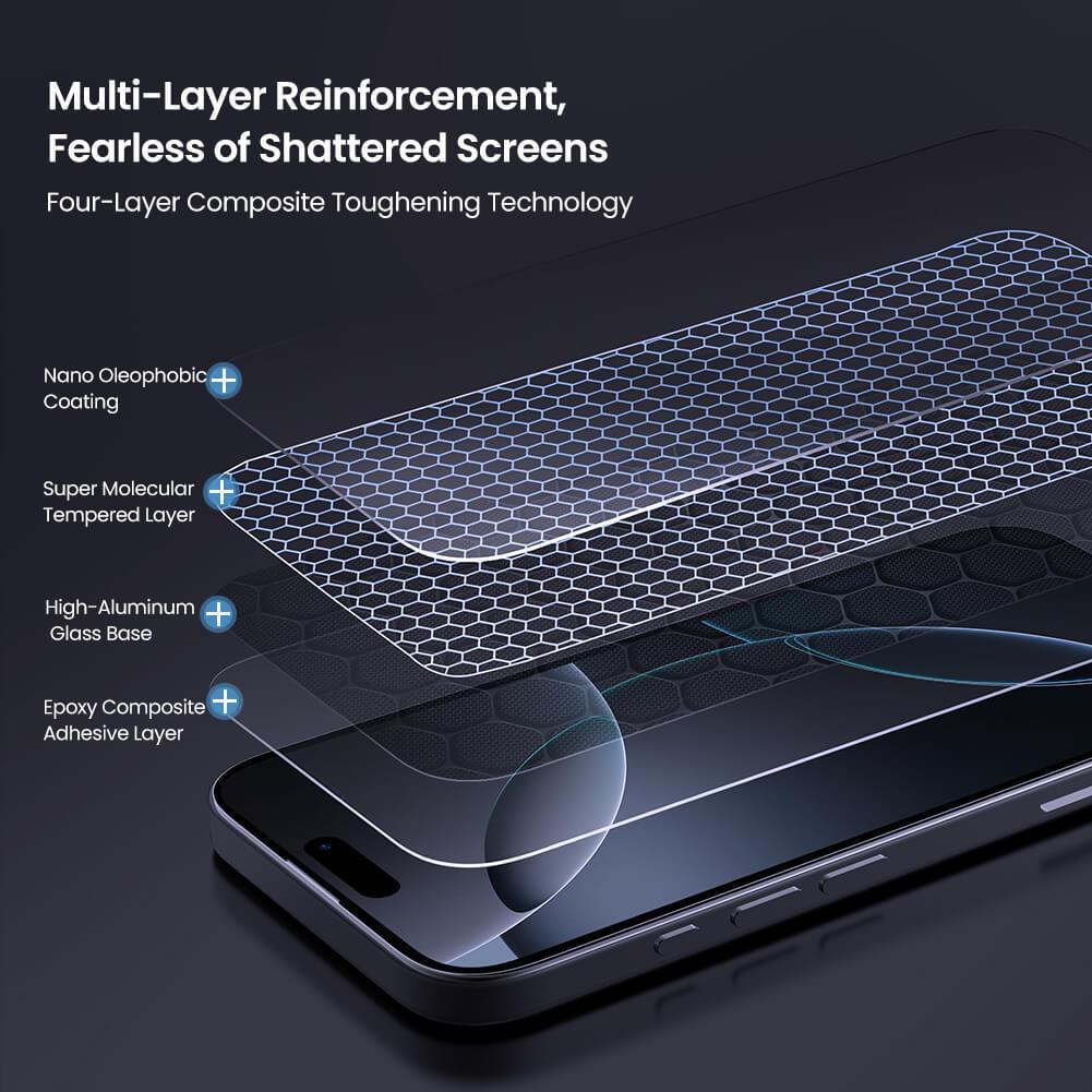 [Chính Hãng] Kính Cường Lực Nillkin H+ Pro Cho iPhone 17/16/15/14/13/12 - Siêu Mỏng 0.2mm, Chống Vỡ, Trong Suốt