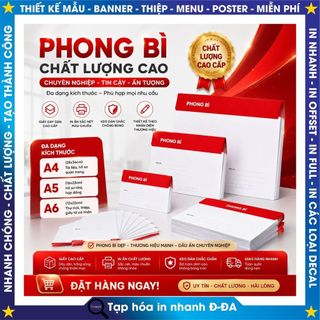 in Phong bì A4 - Combo 100 chiếc A4 , Tặng kèm 1 logo miên phí - túi đựng hồ sơ, in phong bì công ty khổ A4