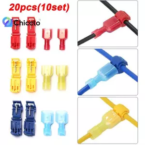 20 Cái Đầu nối dây nối T-Tap Bộ thiết bị đầu cuối uốn điện Spade đẹp