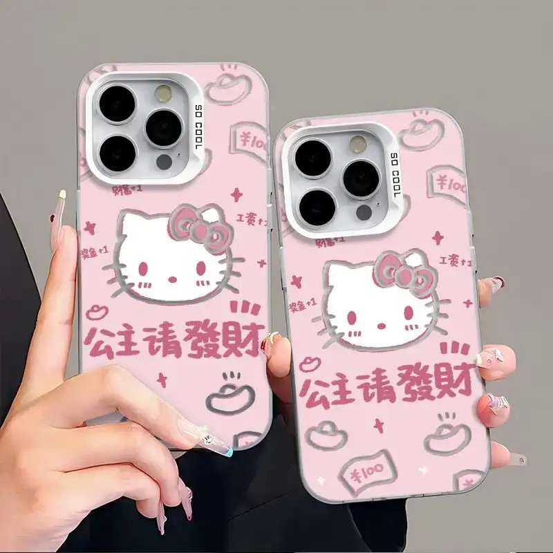 Ốp lưng trong suốt họa tiết Kitty làm giàu chống va đập bảo vệ toàn diệnt Bảo Vệ Camera Cấp iPhone 17/16/15/14/13/12/11M