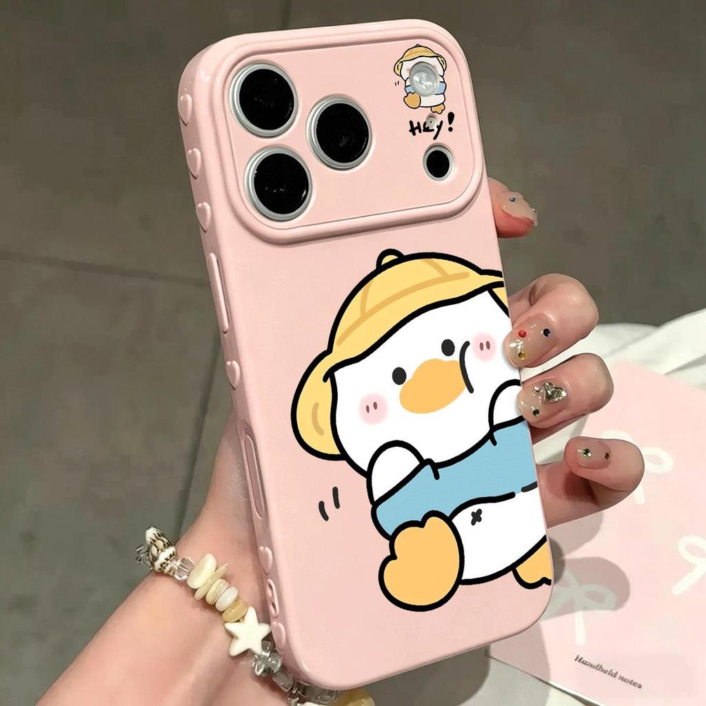 Vịtvàngnhỏ đội mũ cho iPhone17promax trường hợpđiện thoại16plusmềm trường hợp141311Pro nổ