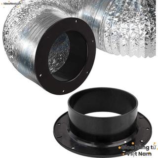 Khớp nối ống thông gió IDEANEST, đầu nối mặt bích tường tròn màu đen, kết nối quạt, ống nhựa