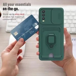 Ốp điện thoại dây buộc bảo vệ camera trượt chống rơi phù hợp cho Realme Narzo 30 50i 70 80 N55 N61 7 11 12 14x P1 P3 13 Lite Pro Card hold HD Clear Hydrogel Film
