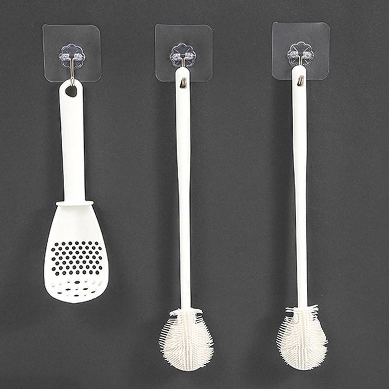PNPIA- Silicone Cup Brush Cup Scrubr Glass Cleaner Dụng cụ làm sạch nhà bếp Tay cầm dài Uống rượu Chai thủy tinh Bàn chải làm sạch cốc thủy tinh