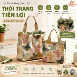 Chiếc túi đựng cơm trưa bằng vải bố này, được làm từ chất liệu bền chắc, rất đa năng và phù hợp với nhân viên văn phòng.