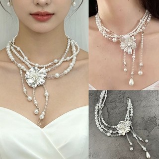 Vòng cổ tua rua ngọc trai hoa kiểu Pháp tinh tế, nhẹ nhàng sang trọng, cao cấp và thanh lịch