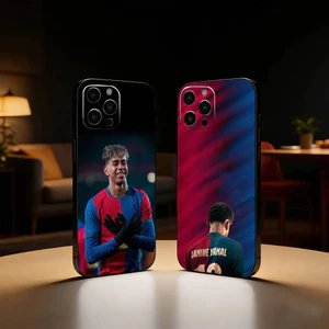 Ốp Điện Thoại TP-1 Ngôi Sao Bóng Đá L-Lamine Y-Yamal-19 Cho iPhone17,16,15,14,13,12 Plus, Max Mềm Silicone Đen Cover