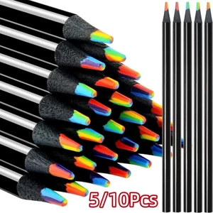 Mới 5 / 10 Chiếc Bút Chì Màu Lõi Chắc Chắn 7 Màu Cho Trẻ Em Học Sinh Nghệ Thuật Và Vẽ