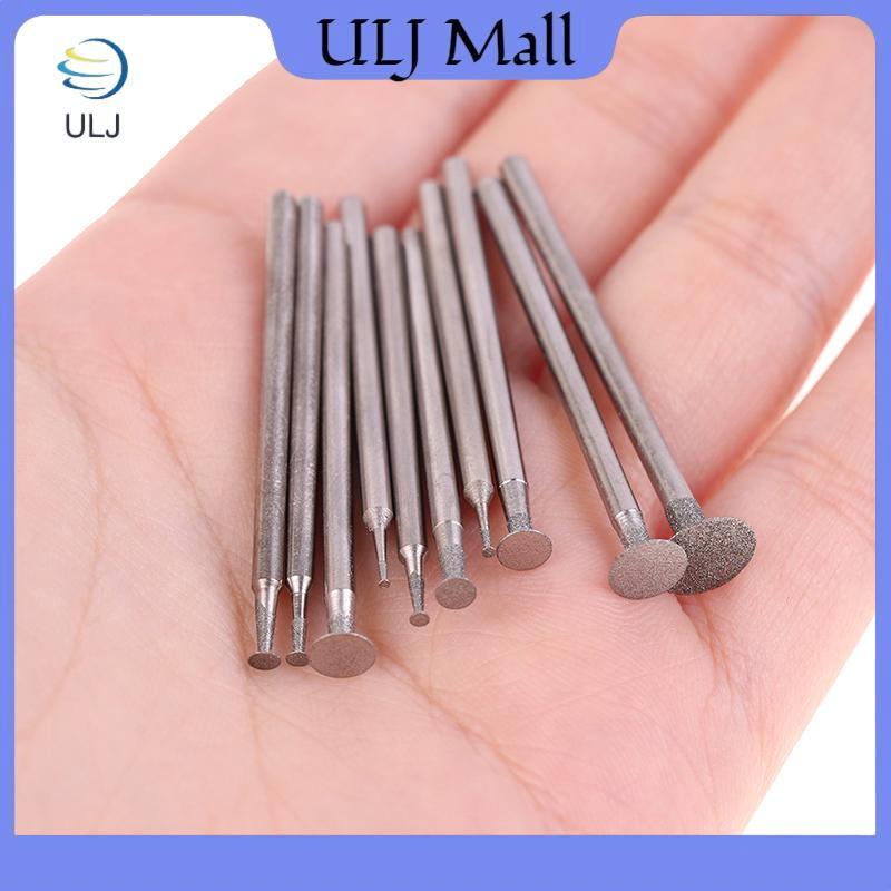 ULJ 10 CÁI Bộ mũi mài siêu mỏng Đầu chữ T Chân gắn điểm cho dụng cụ quay Phụ kiện khắc thủy tinh bằng đá.