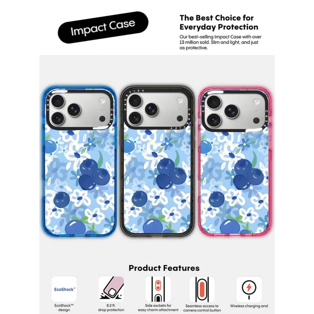 CASECASE X Hộp Đựng Trái Cây Hoa Xanh Đen / Bầu Trời Xanh / Hồng Fizz Kẹo Bộ Sưu Tập Màu Sắc Trong Suốt Cứng Hút Từ Tính Tác Động Dành Cho Apple IPhone 13 14 15 16 17Pro Max Plus Có Hộp