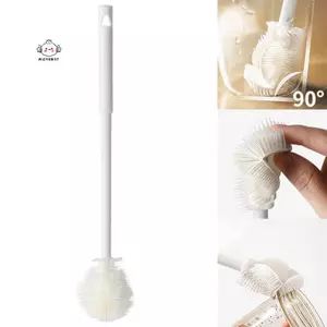 Maybest Silicone Cup Brush Cup Scrubber Glass Cleaner Dụng cụ làm sạch nhà bếp Tay cầm dài Uống chai thủy tinh Bàn chải làm sạch cốc thủy tinh {VN}